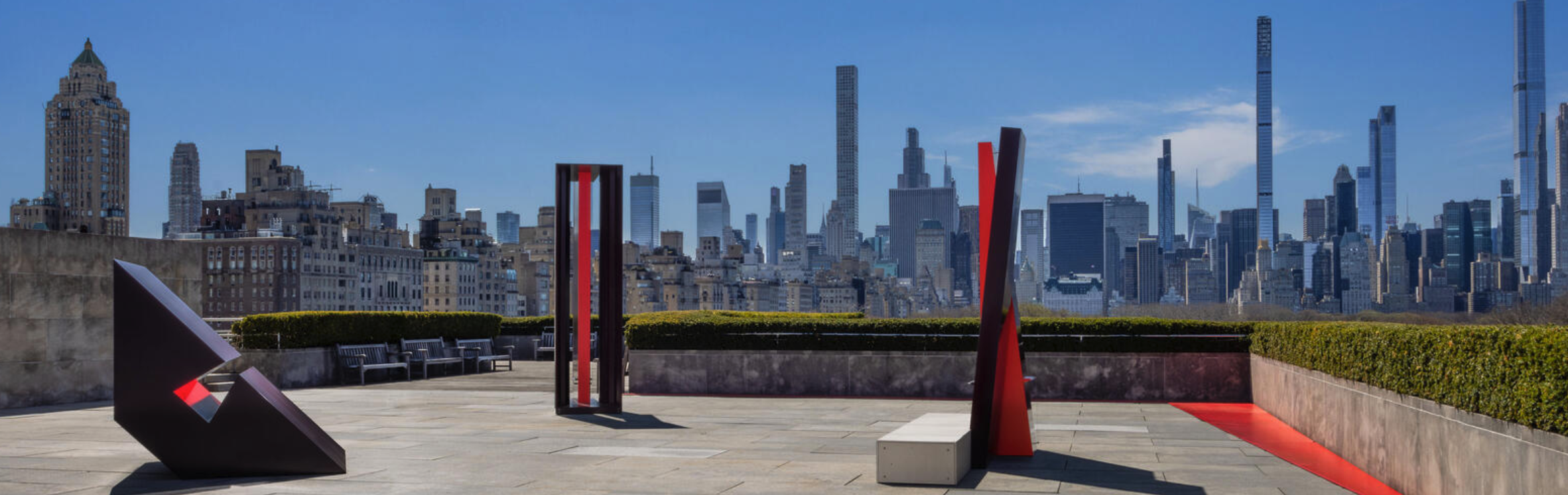 Sculptures by artist Jennie C. Jones on Met's Rooftop Terrace